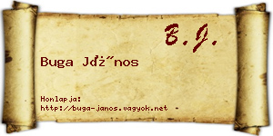 Buga János névjegykártya