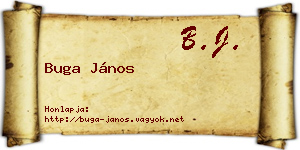 Buga János névjegykártya